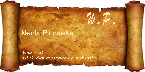 Werb Piroska névjegykártya